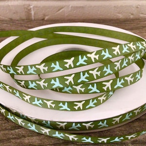 3/8” Airplanes Grosgrain Ribbon