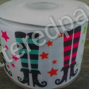 3&quot; Halloween Witch&#39;s Feet Grosgrain Ribbon