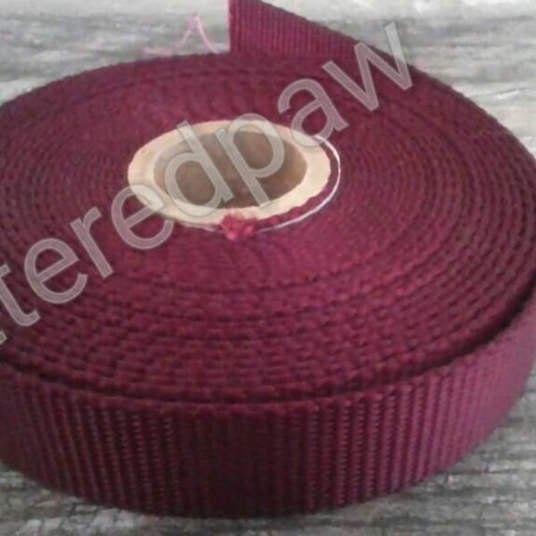 1" Burgundy Heavy Duty Nylon Webbing