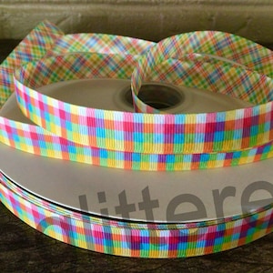 5/8” Summer Plaid Grosgrain Ribbon