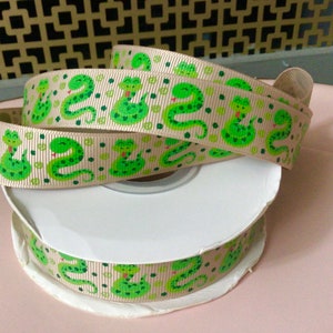 7/8” Snakes on Tan Grosgrain Ribbon