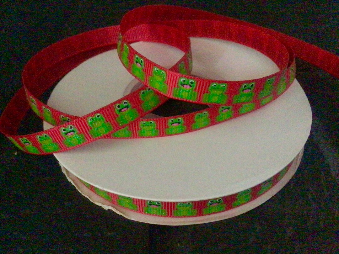 3/8” Frogs on Red Grosgrain Ribbon - Etsy