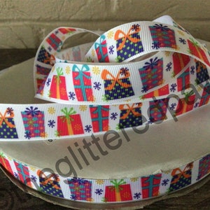 7/8” Birthday Presents Grosgrain Ribbon