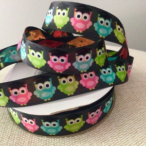 7/8” Graduation Owls Grosgrain Ribbon