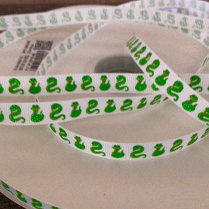 3/8” Snakes on White Grosgrain Ribbon