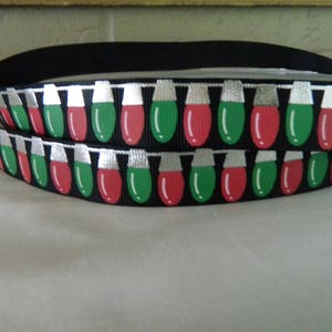 7/8&quot; Red and Green Christmas Lights Grosgrain Ribbon