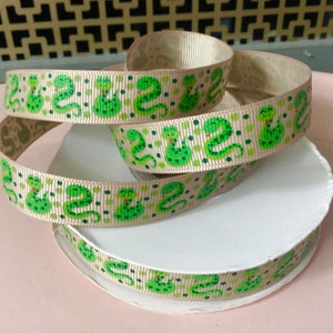 5/8” Snakes on Tan Grosgrain Ribbon