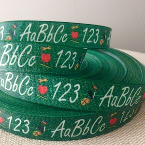 7/8 ”Back To School ABC und 123 Ripsband