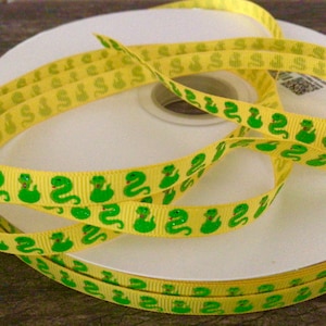 3/8” Snakes on Yellow Grosgrain Ribbon