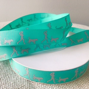 5/8” Dog Walker on Tropic Grosgrain Ribbon