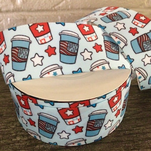 1.5” Patriotic Coffee Grosgrain Ribbon