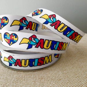 7/8” Autism Awareness Grosgrain Ribbon