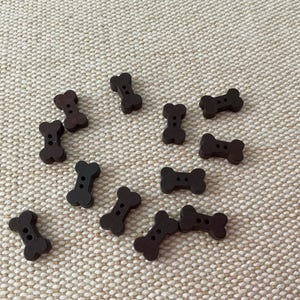 Brown Bone Shaped Buttons Set of 12