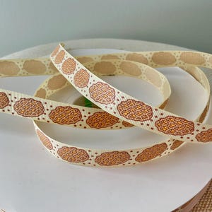 5/8 ”Waffeln auf Creme Ripsband Meterware