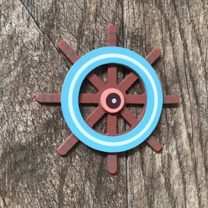 Ship’s Wheel Painted Wood Cut Out
