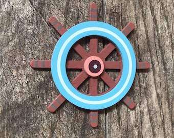 Ship’s Wheel Painted Wood Cut Out