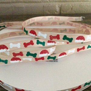 3/8” Christmas Treats on Tan Grosgrain Ribbon