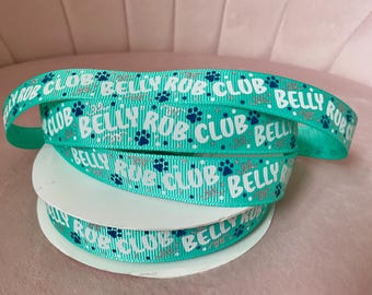 5/8” Belly Rub Club on Tropic Grosgrain Ribbon By The Yard