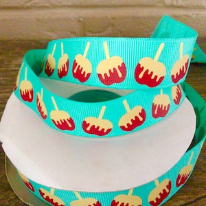 7/8&quot; Caramel Apples on Tropic Grosgrain Ribbon