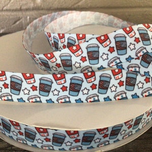 7/8” Patriotic Coffee Grosgrain Ribbon
