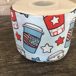 3” Patriotic Coffee Grosgrain Ribbon