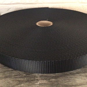 1” Black Heavy Duty Nylon Webbing