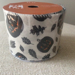 2 1/2” Halloween Pumpkin  Wired Ribbon Roll