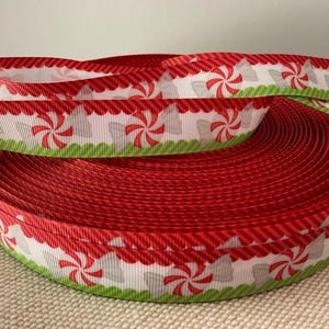 7/8” Christmas Peppermints Grosgrain Ribbon