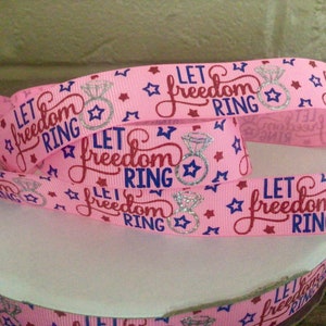 18 cm Let Freedom Ring Grosgrain Ribbon