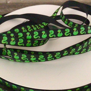 3/8” Snakes on Black Grosgrain Ribbon