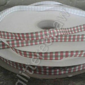 3/8&quot; Red and Green Christmas Plaid Grosgrain Ribbon