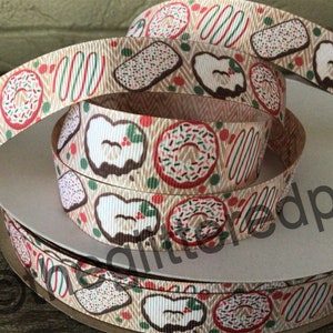 7/8” Christmas Donuts Grosgrain Ribbon