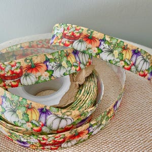 7/8”  All of the Pumpkins Grosgrain Ribbon By The Yard