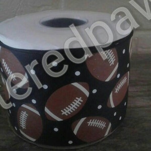 3&quot; Footballs on Black Grosgrain Ribbon