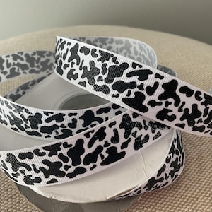 7/8” Cow Print Grosgrain Ribbon By The Yard