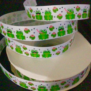 Ranas de 5/8” sobre cinta de grogrén blanca