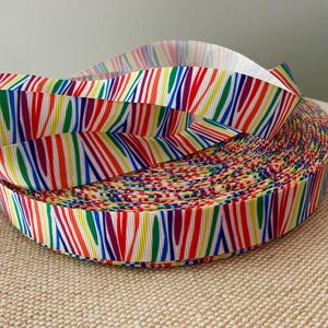 7/8” Rainbow Animal Print Grosgrain Ribbon