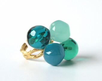 Murano glass ring adjustable Chania Collection