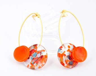 Elia Confetti earrings with Murano glass large size