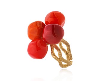 Murano glass ring adjustable Chania Collection