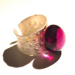 Murano glass lampwork ring Bugambilia