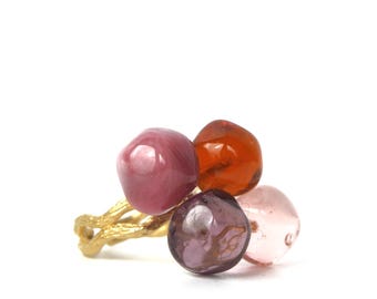 Murano glass ring adjustable Chania Collection