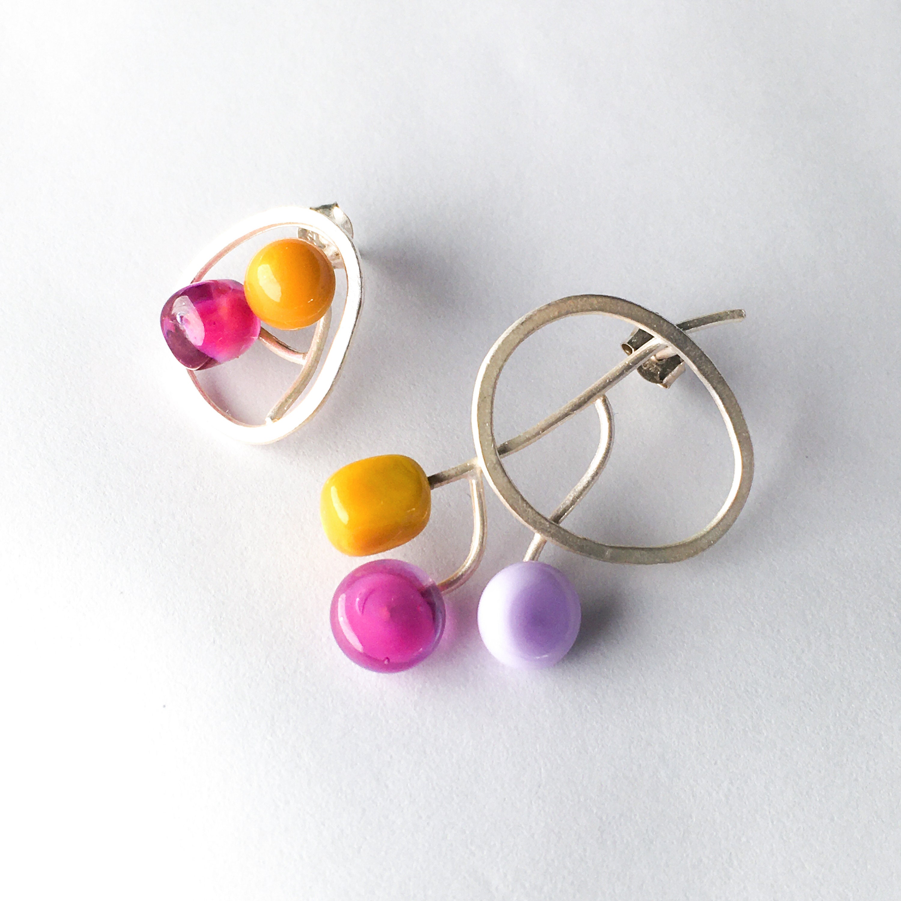 Aeria Murano glass Earrings sterling silver
