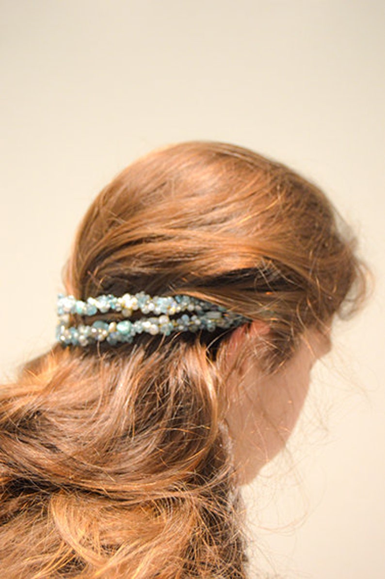 Semi precious stones pink bridal headpiece tiara diadem