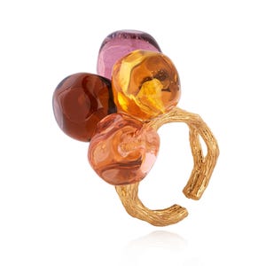 Murano glass ring adjustable Chania Collection