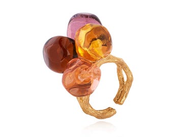 Murano glass ring adjustable Chania Collection