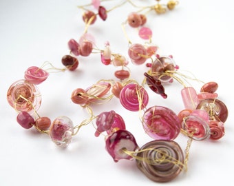 Murano glass necklace pink Your Light collection