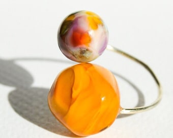 Murano glass lampwork ring adjustable MiniDu