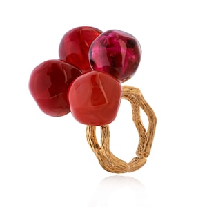 Murano glass ring adjustable Chania Collection