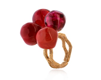Murano glass ring adjustable Chania Collection